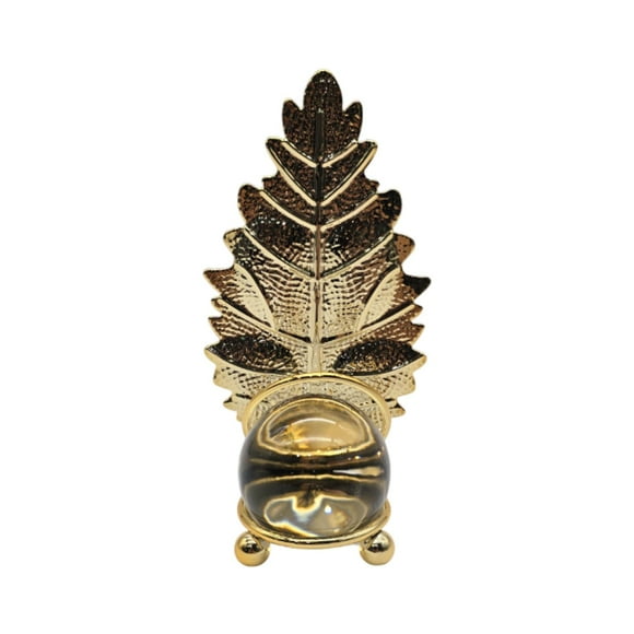 Hoja Dorada Con Bola De Cristal Adorno Elegante Para Mesas dorado B