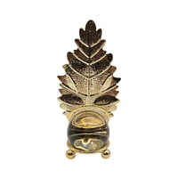 Fliperex - Hoja Dorada Con Bola De Cristal Adorno Elegante Para Mesas Dorado B