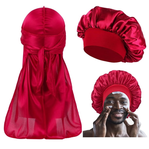 Set de bonete y durag para hombres y mujeres Himoswis B‑Wine rojo