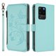 thumbnail image 2 of Funda Cartera Mariposa para [Samsung Galaxy S20 Ultra] con Soporte y Cremallera Verde menta, 2 of 6