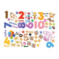 Magideal - 2X Pegatinas De Pared Con Números Arábigos Educación Temprana Aprendizaje Extraíble Colorido Decoración De Pared En Inglés Para Guardería Dormitorio N Estilo A