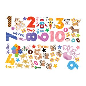 Magideal - 2X Pegatinas De Pared Con Números Arábigos Educación Temprana Aprendizaje Extraíble Colorido Decoración De Pared En Inglés Para Guardería Dormitorio N Estilo A