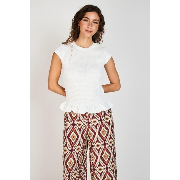 Blusa Olivia Elasticada Eclipse blanco S