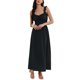 thumbnail image 1 of INSPIRE CHIC Vestido Maxi Boho para Mujeres con Tirantes Espagueti, Cuello Cuadrado, Línea A, Vestidos Sueltos con Nido de Abeja 2XL Negro, 1 of 6