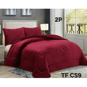 Mundo Shopping - Cobertor De Invierno Plush Liso 2 Plazas Burdeo