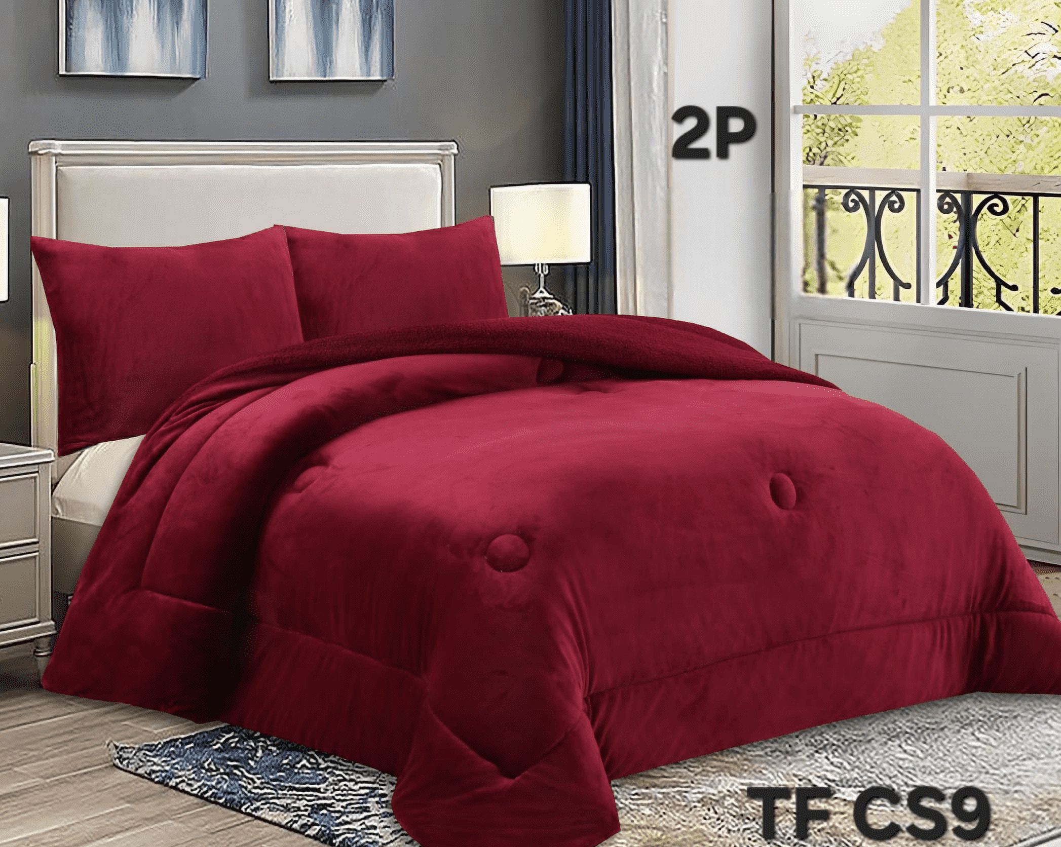 Mundo Shopping - Cobertor De Invierno Plush Liso 2 Plazas Burdeo