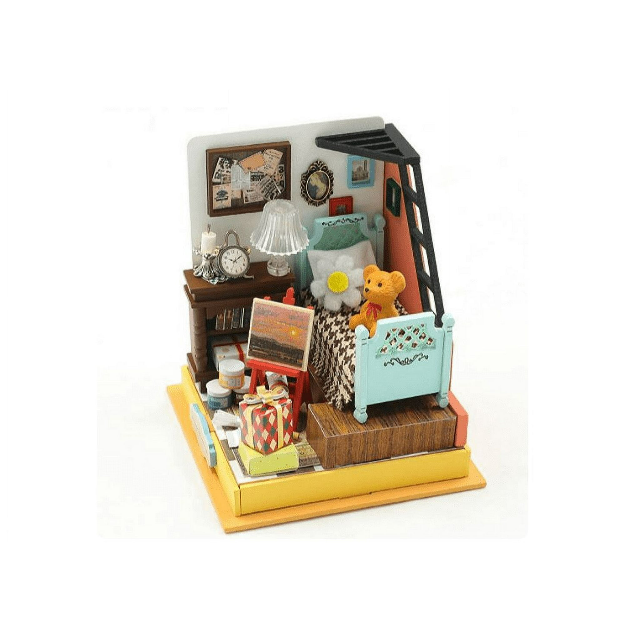 Mactoy - Dormitorio Soñado En Miniatura – Kit Diy Con Mobiliario Y Luces Led S2302