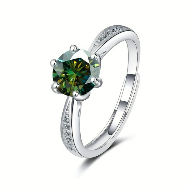1ct Moissanite Promise Ring - 925 Sterling Silver Engagement Ring for Weddings and Special Occasions - Choose from Multiple Colors - Perfect Gift for Your Loved One