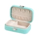 thumbnail image 5 of Organizador de joyas de viaje, almacenamiento de cuero PU, caja de almacenamiento de joyas portátil, caja de joyería pequeña para anillos, pendientes, Verde, 5 of 5
