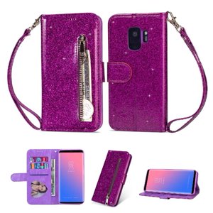 Funda Para Foxdock Elegante Funda Samsung Galaxy S9 Glitter Con Cremallera-Ideal Para El Uso Diario