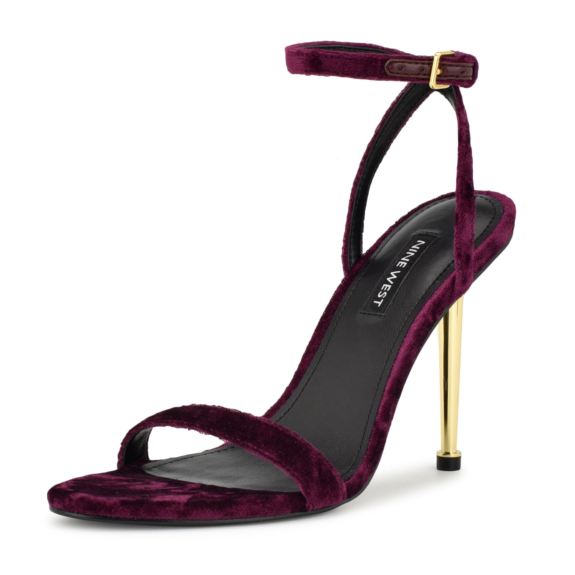 Sandalia De Tacón Nine West Reina2 Para Mujer, Terciopelo Morado, Talla 8