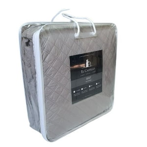 El Castillo - Quilt 100% Algodón Gris 1,5 Plazas