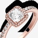 thumbnail image 5 of Anillo Pandora Halo Cuadrado Brillante Oro Rosa 14k Talla 5, 5 of 7