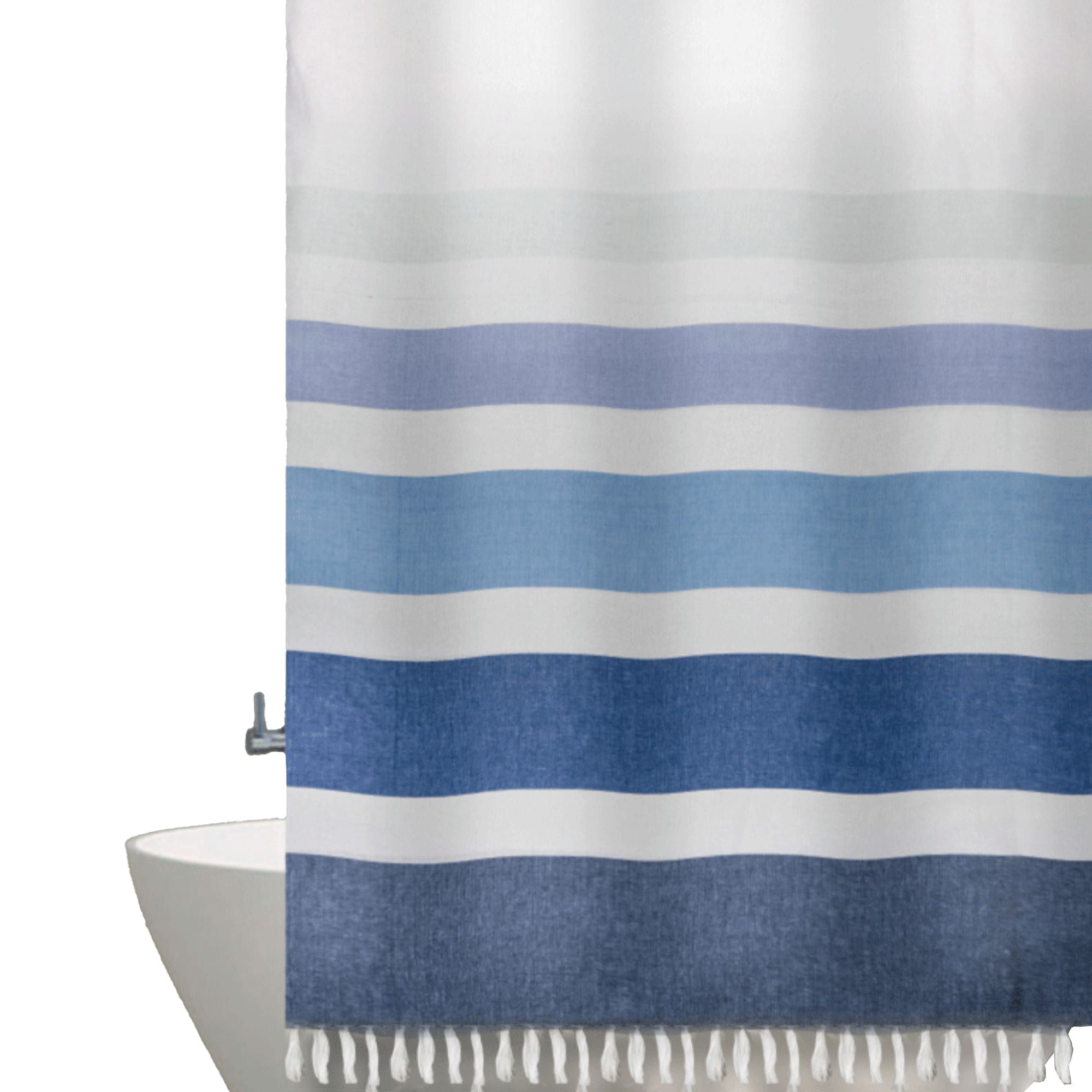 Decoexpress - Cortina Baño Algodon Marinera Azul