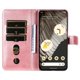 thumbnail image 2 of Funda tipo cartera para Google Pixel 7 Pro con bolsillo con cremallera y ranuras para tarjetas – Función de soporte Rosa, 2 of 6