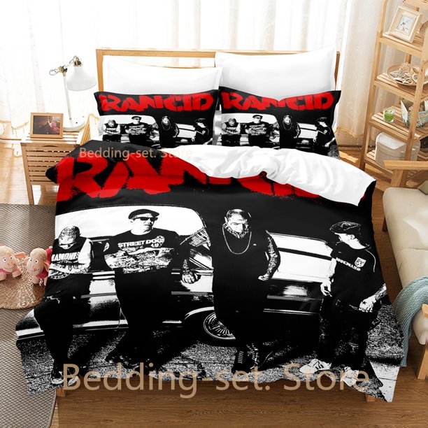 x380 Bed SheetsRancids Bedding Set Twin Full Size Bed Set Adult Kid Bedroom Duvetcover Sets Anime Bed Sheet Set 3-Piece Bedding Set (1 Duvet Cover + 2 Pillow Shams) nj380