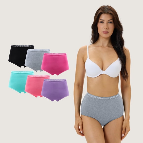 Pack de 6 Calzones Tiro Alto Algodón Mujer