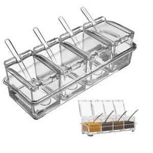 Genérico - Organizador De Especies Condimentero Acrilico Con Cucharas