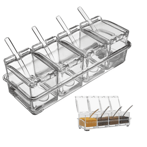 Genérico - Organizador De Especies Condimentero Acrilico Con Cucharas
