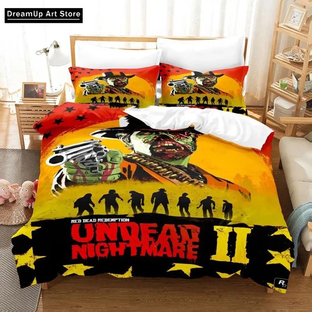 Undead Nightmare Red Dead Redemption Bedding Set Boys Girls Duvet Cover Pillowcase Bed Adult Bedroom