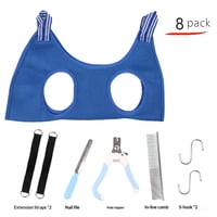 Xusx111 - 8Pcs Mascota Cuidado Hamaca Con Uñas Cortadoras / Uñas Cortadoras / Tijeras De Cuidado, Arnés De Cuidado Del Perro Para El Corte De Uñas, Mascota Cuidado Sling Ayudante (L)