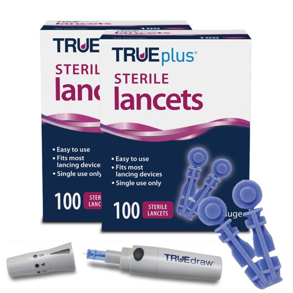 Lancetas TRUEDRAW TRUEplus 30G 200 uds + Dispositivo + Libro de registro