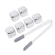 thumbnail image 1 of Cubos de hielo reutilizables de la barra de piedras de enfriamiento del whisky del acero inoxidable con Tong 6pcs, 1 of 5