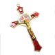 thumbnail image 4 of Crucifijo De Pared De Aleación De Zinc Cruz Jesús Estatua Estatuilla Decoración Para El Hogar Rojo, 4 of 5