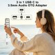 thumbnail image 5 of Adaptador USB‑C INVERSE NET 3.5 mm + USB + Carga Rápida 60 W PD, 5 of 7