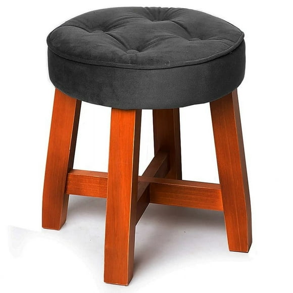 Pouf Puff Spring Felpa Negro