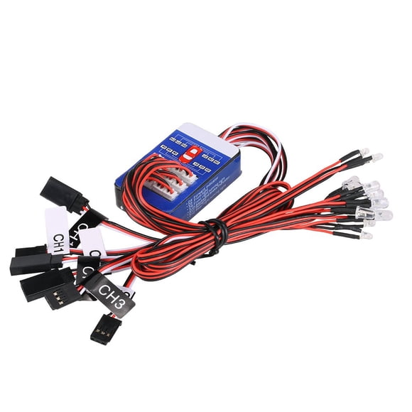 Kit de iluminación LED GLOBACT de 12 LED para coche RC a escala 1/10