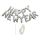 thumbnail image 1 of Pancarta De Globos De Feliz Año Nuevo Para Puerta De Entrada De Casa Interior Y Exterior, Color Plateado, 1 of 4