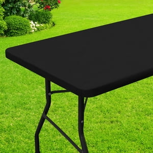 Mantel Rectangular Smiry Impermeable Para Mesa De 8 Pies, Color Negro