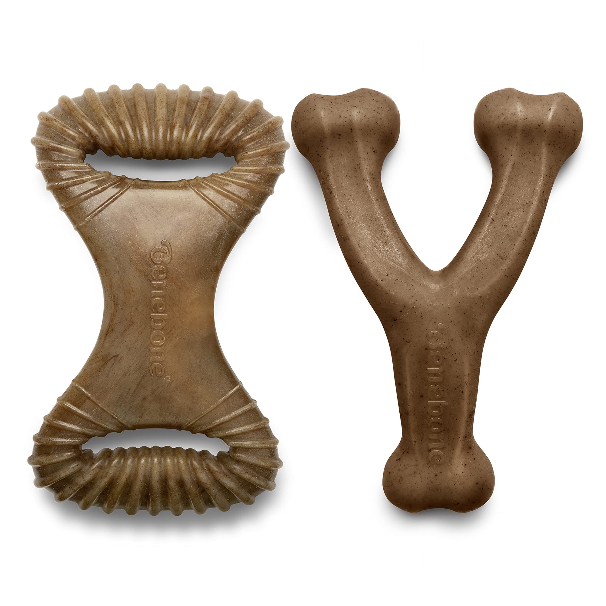 Juguetes Masticables Para Perros Benebone Wishbone/dental, Duraderos, Paquete De 2 Unidades, Grandes
