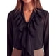 thumbnail image 5 of INSPIRE CHIC Camisa de Mujer con Volantes y Botones Manga Larga Escote en V Profundo Talla Mediana Negro, 5 of 6