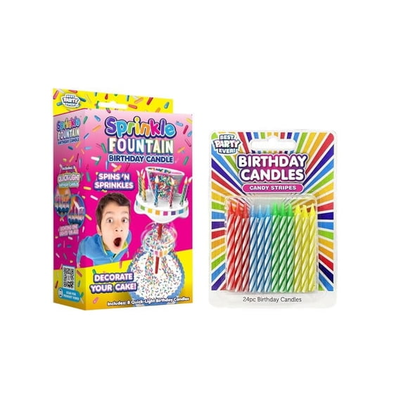 Vela BEST PARTY EVER! Kit de 32 piezas con Fuente de Sprinkles