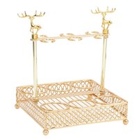 Magideal - Estante Para Copas De Vino, Soporte Para Gafas Con Agujeros Redondos, Soporte De Exhibición, Organizador De Exhibición De Artículos De Bar, Estante De Cuadrado