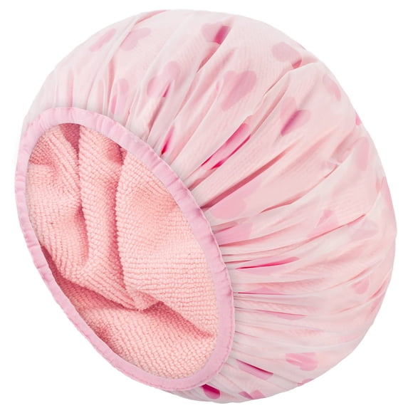 Gorro de ducha Auban forrado en tela de toalla, EVA impermeable para mujer