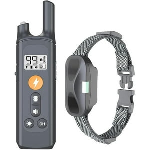 Veat00L - Collar De Adiestramiento Para Perros, Resistente Al Agua Ip67, Con 4 Modos De Adiestramiento (Pitido/Vibración/Choque De Seguridad) Y Luz Led, Adecuado Para Perros Grandes, Medianos Y Pequeños
