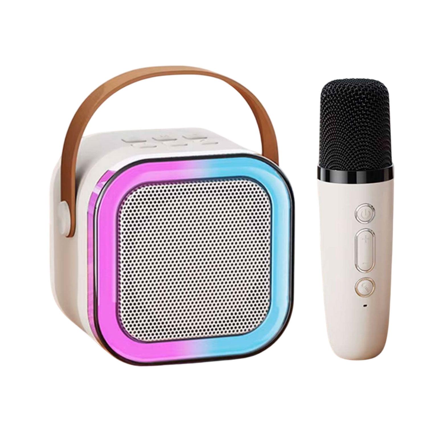 Mundo Online - Mini Parlante Karaoke Bluetooth Con Microfono Portatil Beige