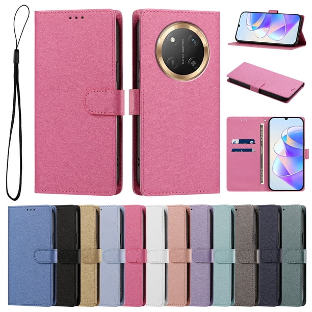 Funda Cartera de PU para Honor X9C con Tarjetas, Rojo Rosa