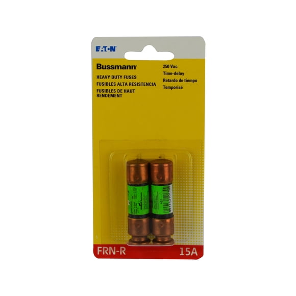 Fusibles Bussmann BP/FRN-R-15, 15 A, con retardo temporal, 250 V, paquete de 2