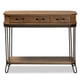 thumbnail image 2 of Mesa consola Kellyn de roble vintage con 3 cajones, 2 of 8