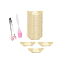 Bothyi - 100 Uds. Barco De Madera Utensilio Para Sushi Ensalada De Postre Para Catering Cafetería Comedor