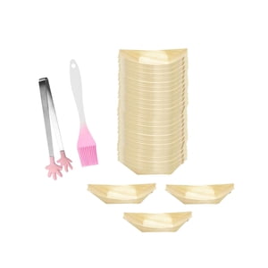 Bothyi - 100 Uds. Barco De Madera Utensilio Para Sushi Ensalada De Postre Para Catering Cafetería Comedor