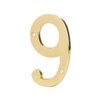 Número De Latón Para Casa 4"" Nro 9 - Hermex