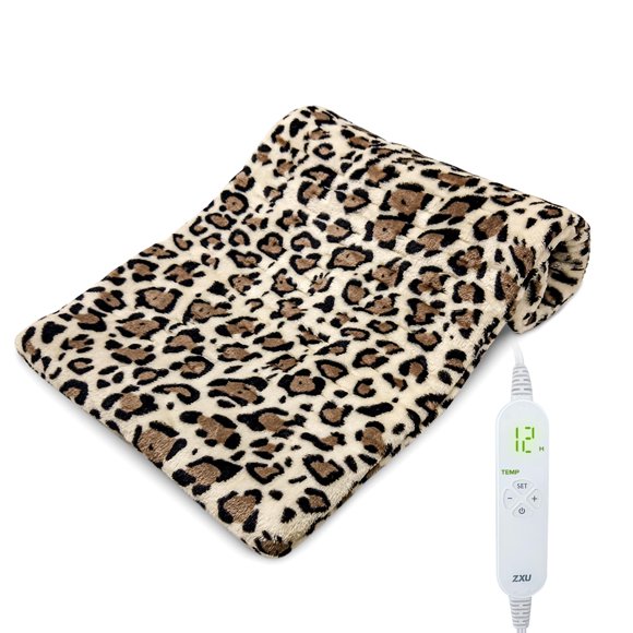 Almohadilla térmica ZXU 30 x 61 cm 12 niveles con estampado de leopardo