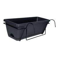 Magideal - Colgando Plantador Para Barandilla De Balcón, Cesta De Plantación, Maceta De Planta De Cerca, Decoración Del Hogar, Caja De Ventanas, Maceta De Planta Gris Oscuro