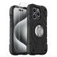 thumbnail image 1 of Funda KCJ para iPhone 15 Pro de 6,1" con soporte de anillo giratorio – Negra, 1 of 8