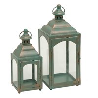 Genérico - Set Portavelas Decorativa Metal Retro Ventana 2 Piezas Jhn
